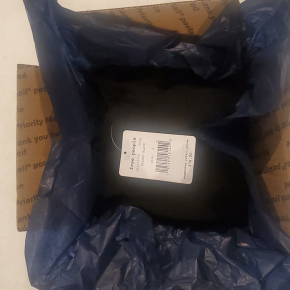 Free People  Washed Black Tunic Top With Gauze Bottom  Edging Size L NWT - Picture 8 of 8